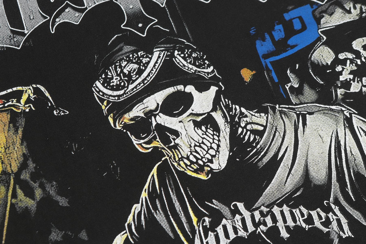 Godspeed Washed Black Rock Graphic Long-Sleeve T-Shirt — detail