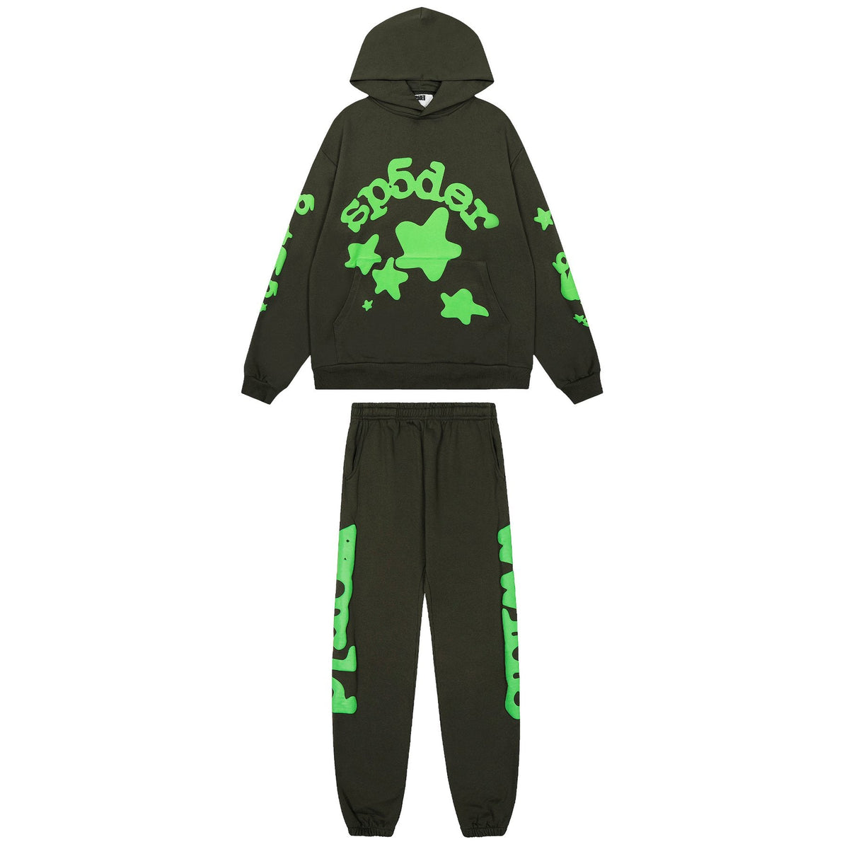 Sp5der Graphic Hoodie & Jogger Matching Set — front