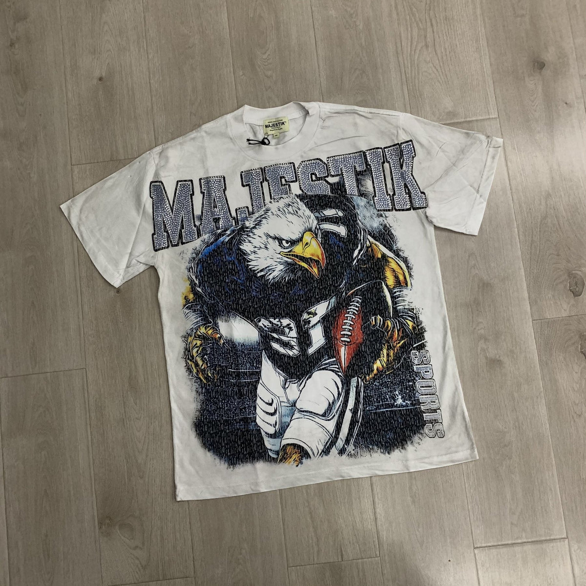 MAJESTIK Football Eagle Graphic T-Shirt — front