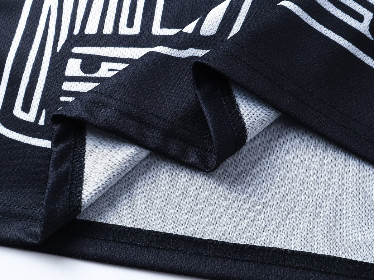 MIXED EMOTION V-Neck Jersey-Style Long-Sleeve T-Shirt — detail