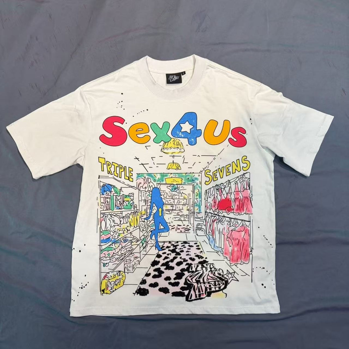 TRIPLE SEVENS Front & Back Graphic T-Shirt — hero