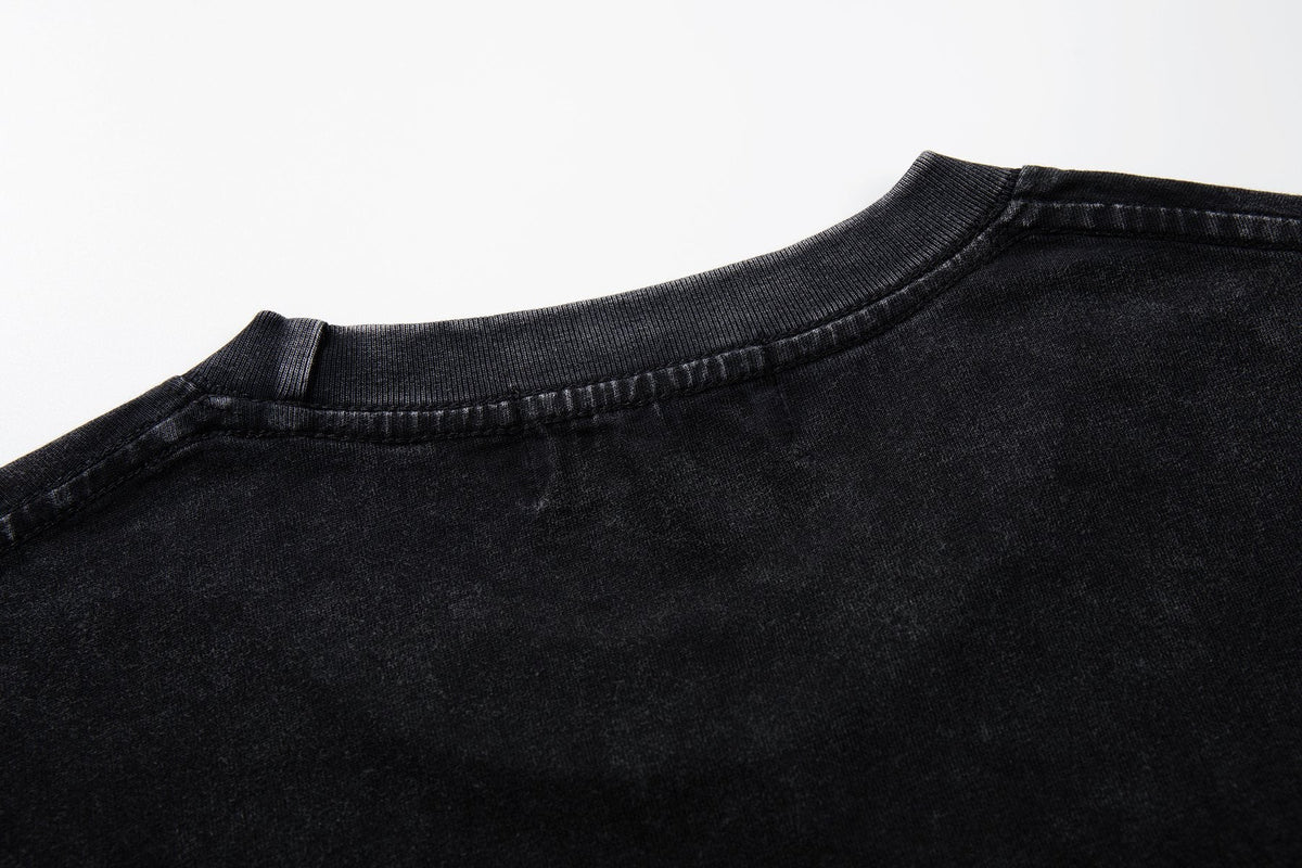 MAJESTIK Racing Graphic Washed Black T-Shirt — detail