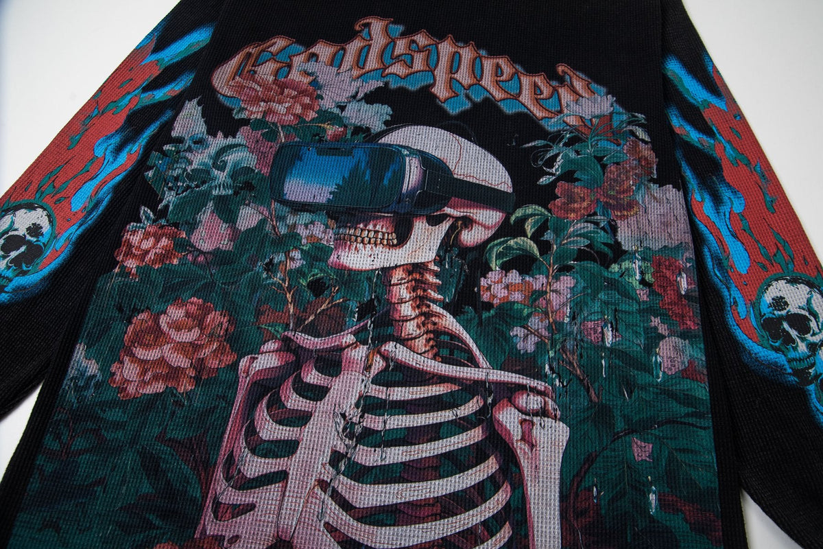 Godspeed Skeleton Floral Long-Sleeve T-Shirt — detail