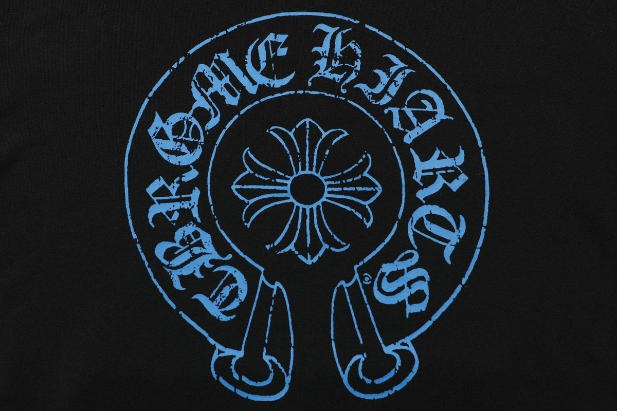 Chrome Hearts Blue Sanskrit Cross Zip Hoodie — detail