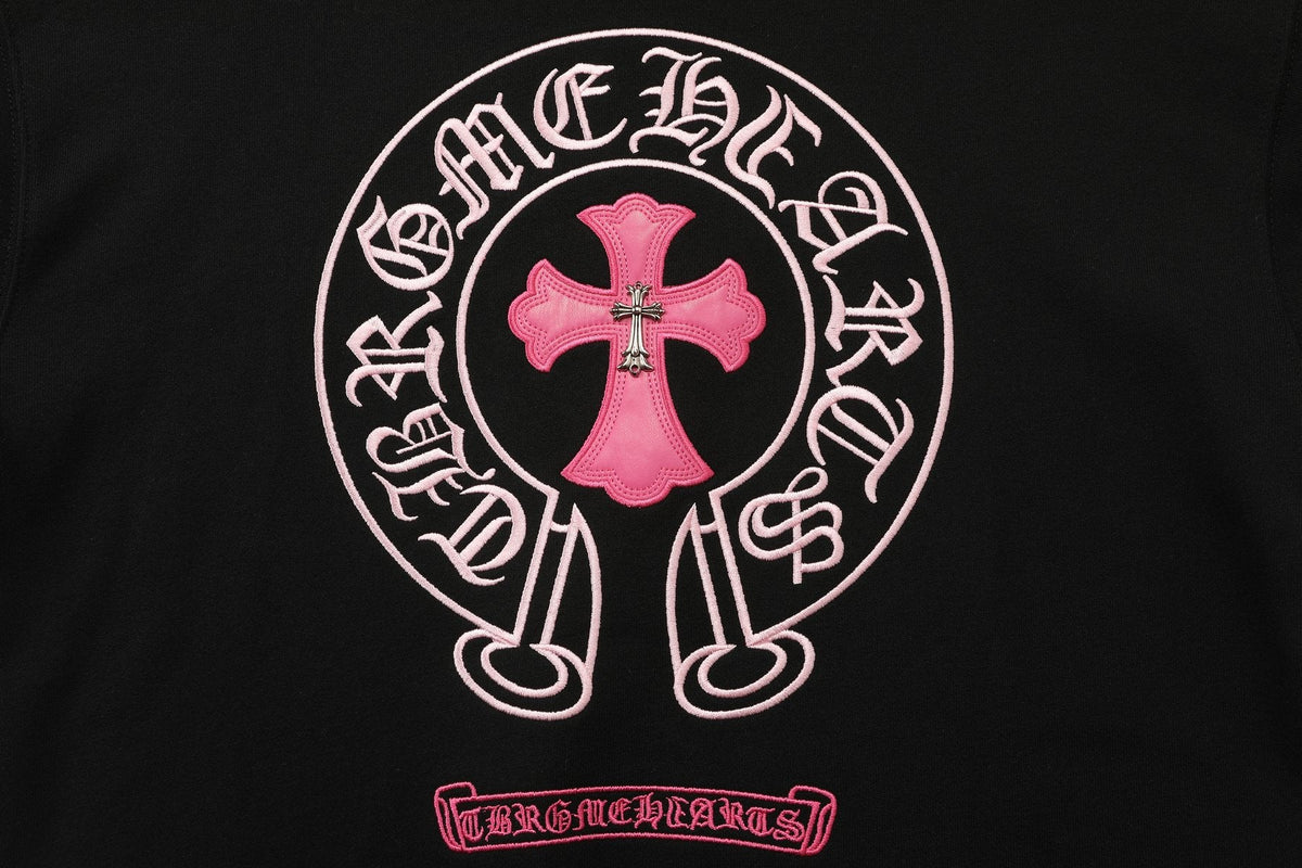 Chrome Hearts Contrast Leather Label Graphic Sweatshirt — detail