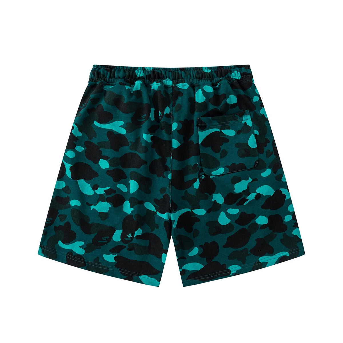 BAPE Camouflage Ape-Head Graphic Shorts — back